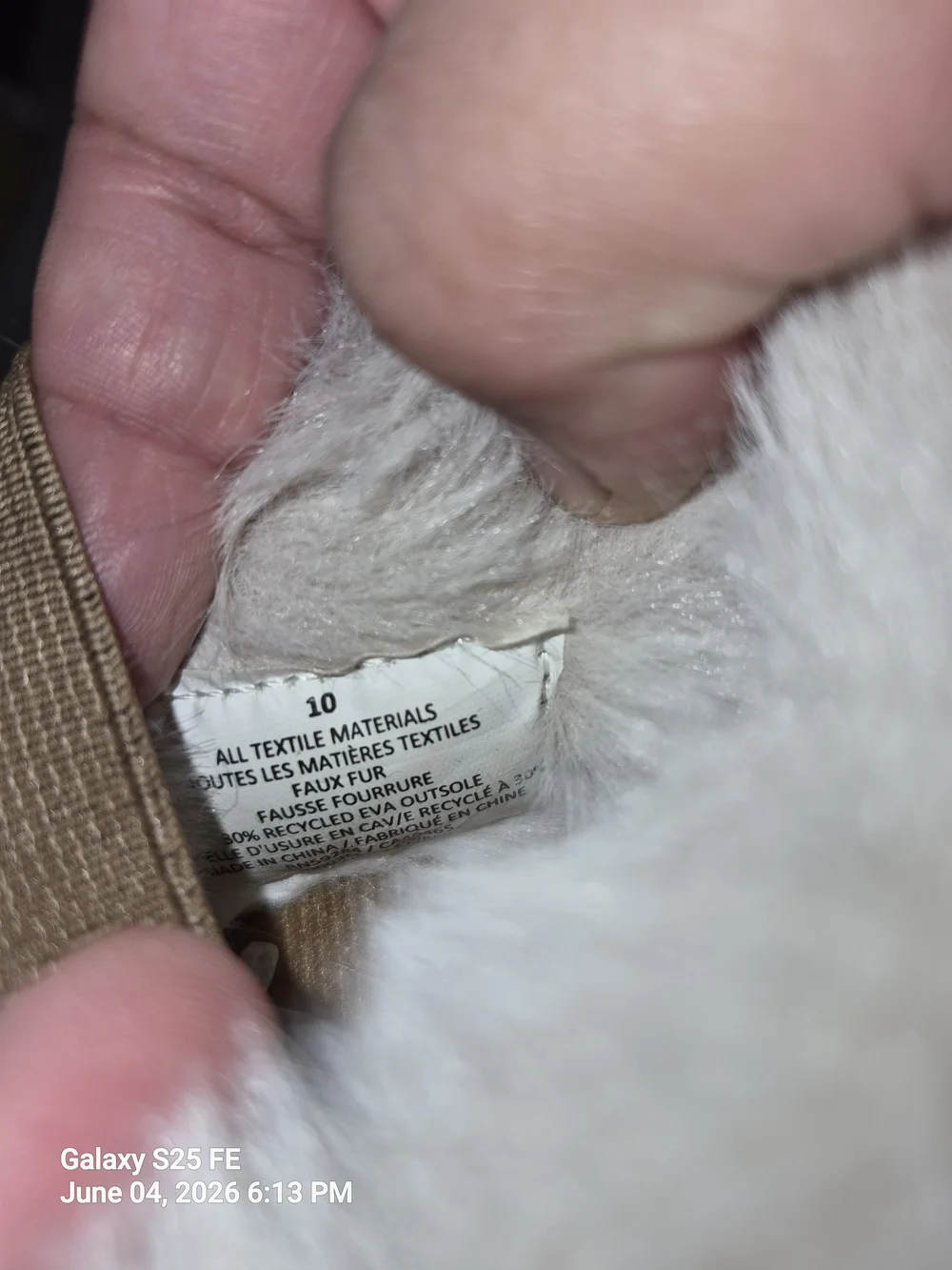 The Children's Place Tan Faux-Fur Cuff Kids Slippers